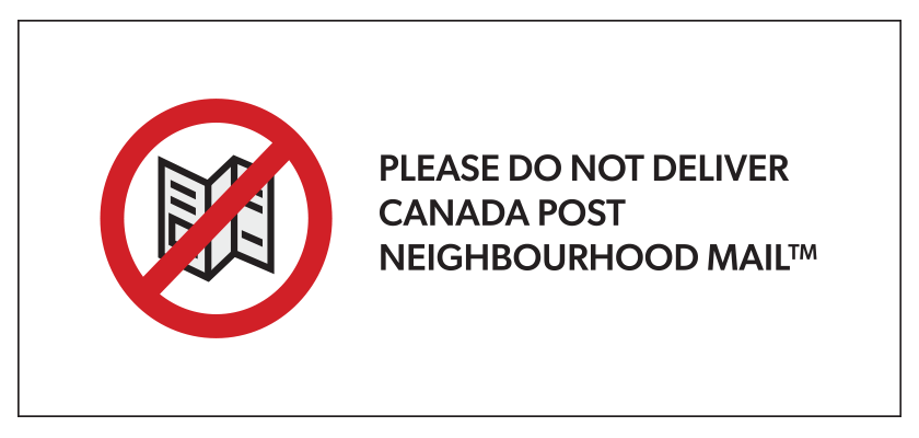 Canada Post No Junk Mail Notice